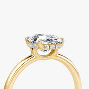 Oval Cut - Plain Band - Classic Engagement Ring- 14 K Gold